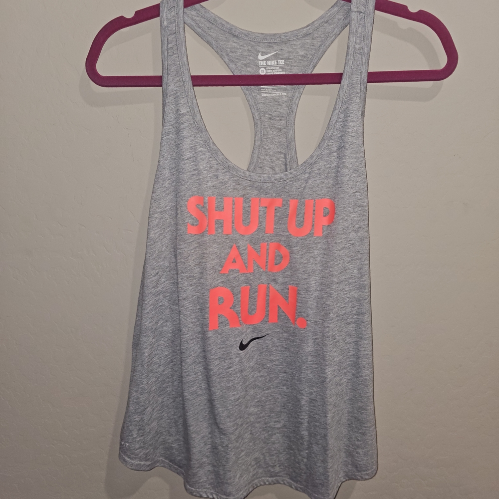 Nike Gray Tank Top with Pink Accents